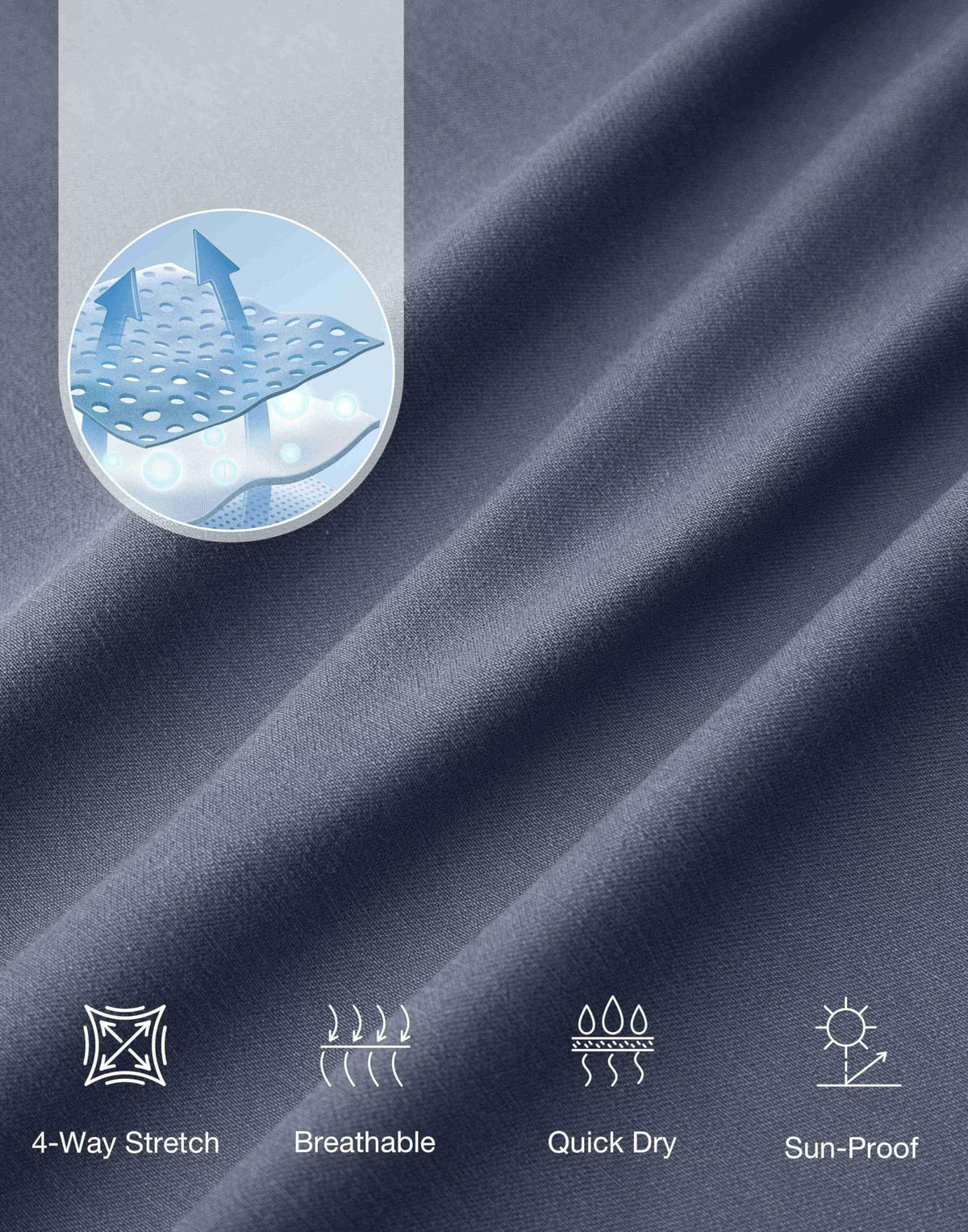 G Gradual golf shorts stretch fabric detail in dusty blue for movement