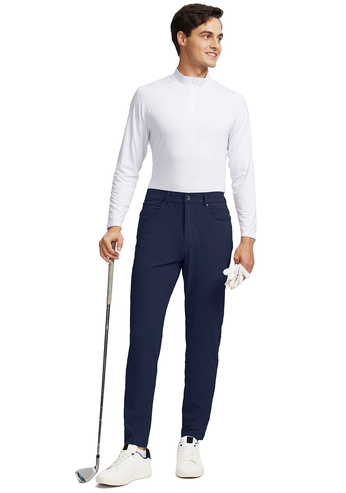 G Gradual navy stretch golf pants waist area with elastic belt loops