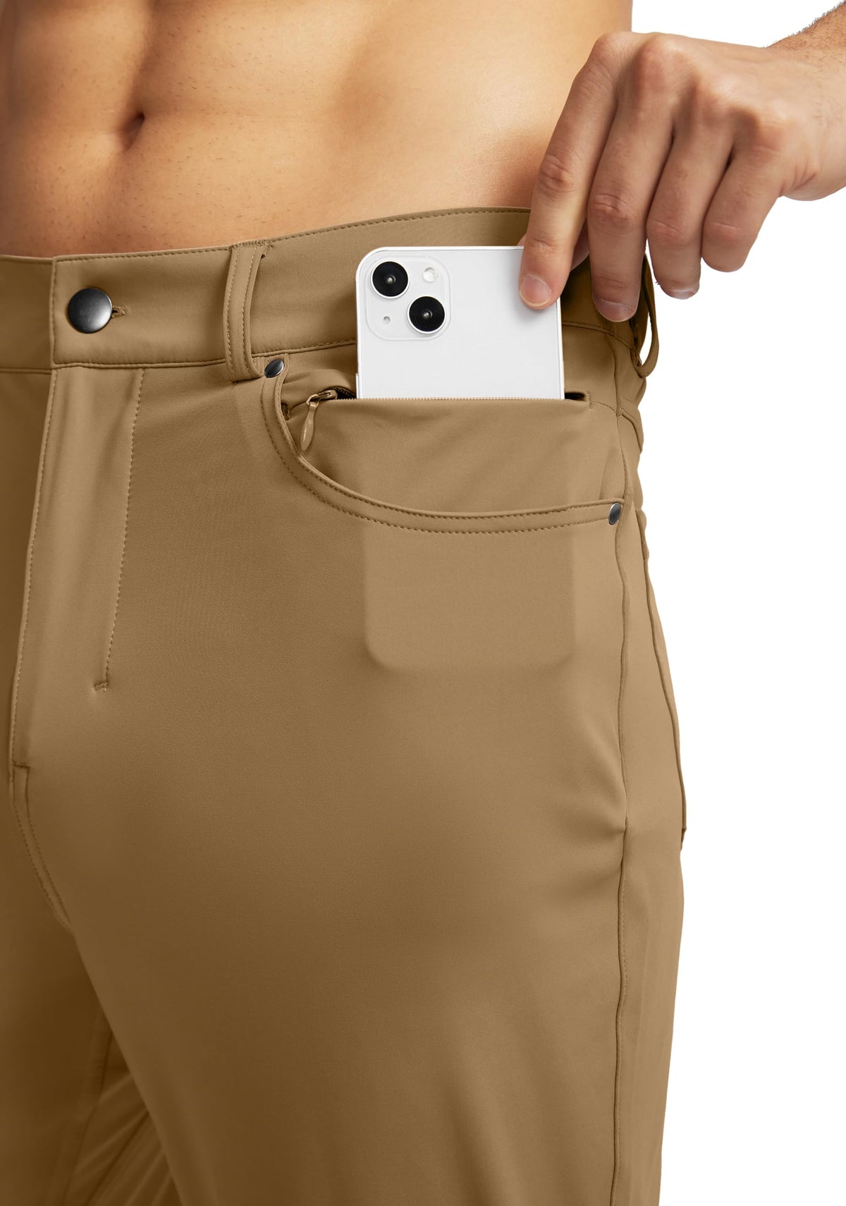 G Gradual men's stretch golf pants side view shows slim-fit silhouette for versatile wear.