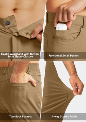 G Gradual men's pants waist with elastic belt for a personalized, comfortable fit.