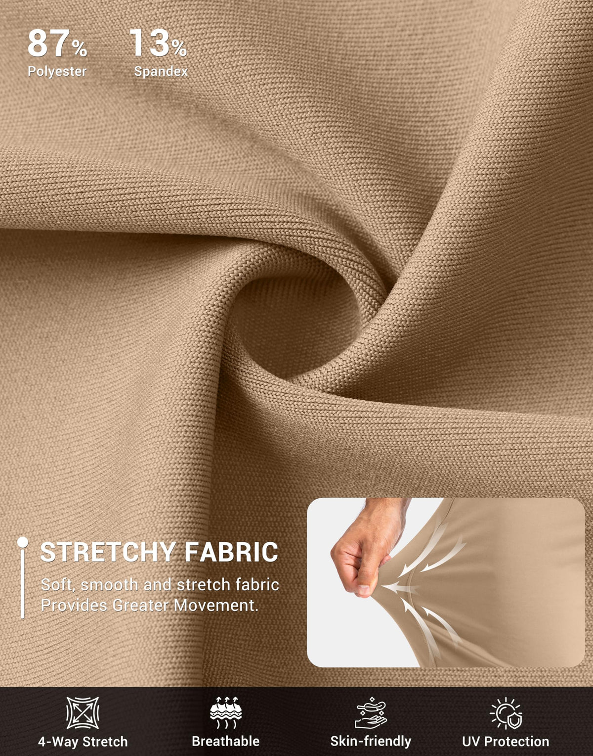 G Gradual 4-way stretch fabric — enhanced mobility for golf, running, or gym sessions