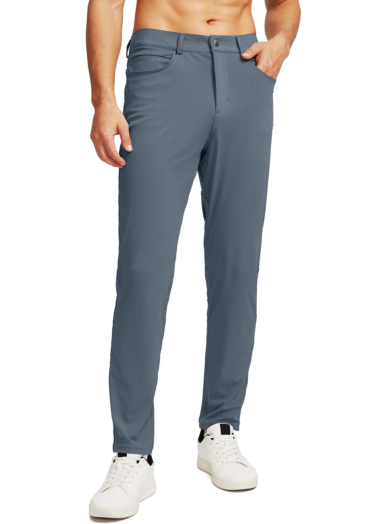 G Gradual stretch golf pants front pockets offer secure, easy access for essentials.