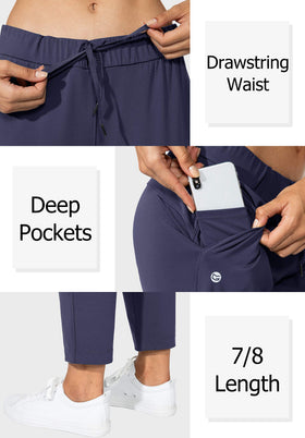 G Gradual elastic drawstring waist for adjustable, comfortable fit.