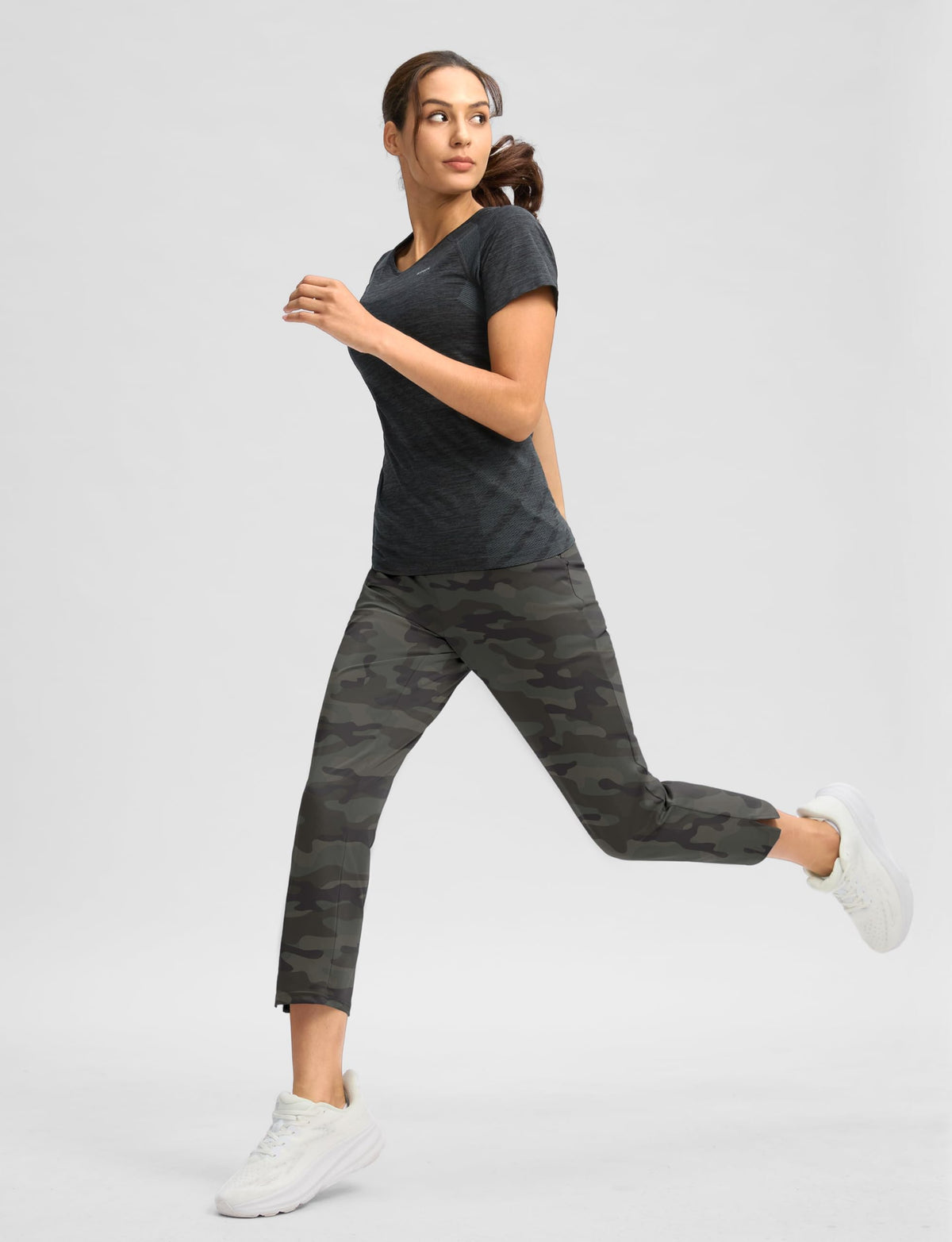 G Gradual back-pleated-elastic-waistband provides a flattering flat-front look.