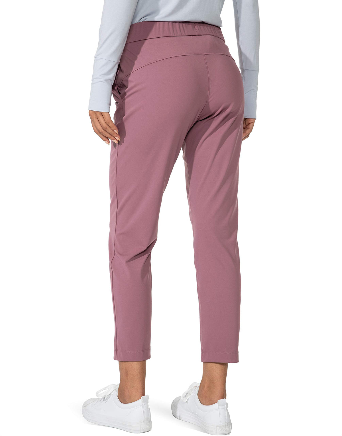 G Gradual pink pants showing soft four-way stretch fabric
