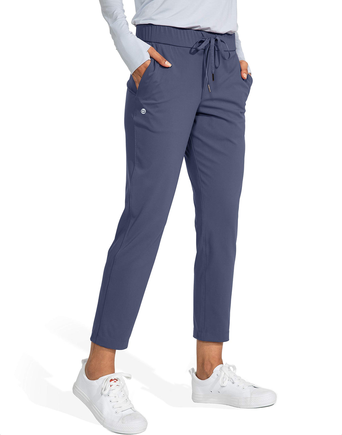 G Gradual pants suitable for golf, travel, and work in dusty blue