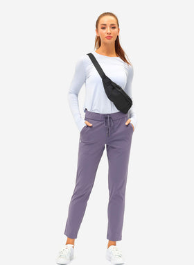G Gradual purple pants suitable for travel, yoga, and workouts.