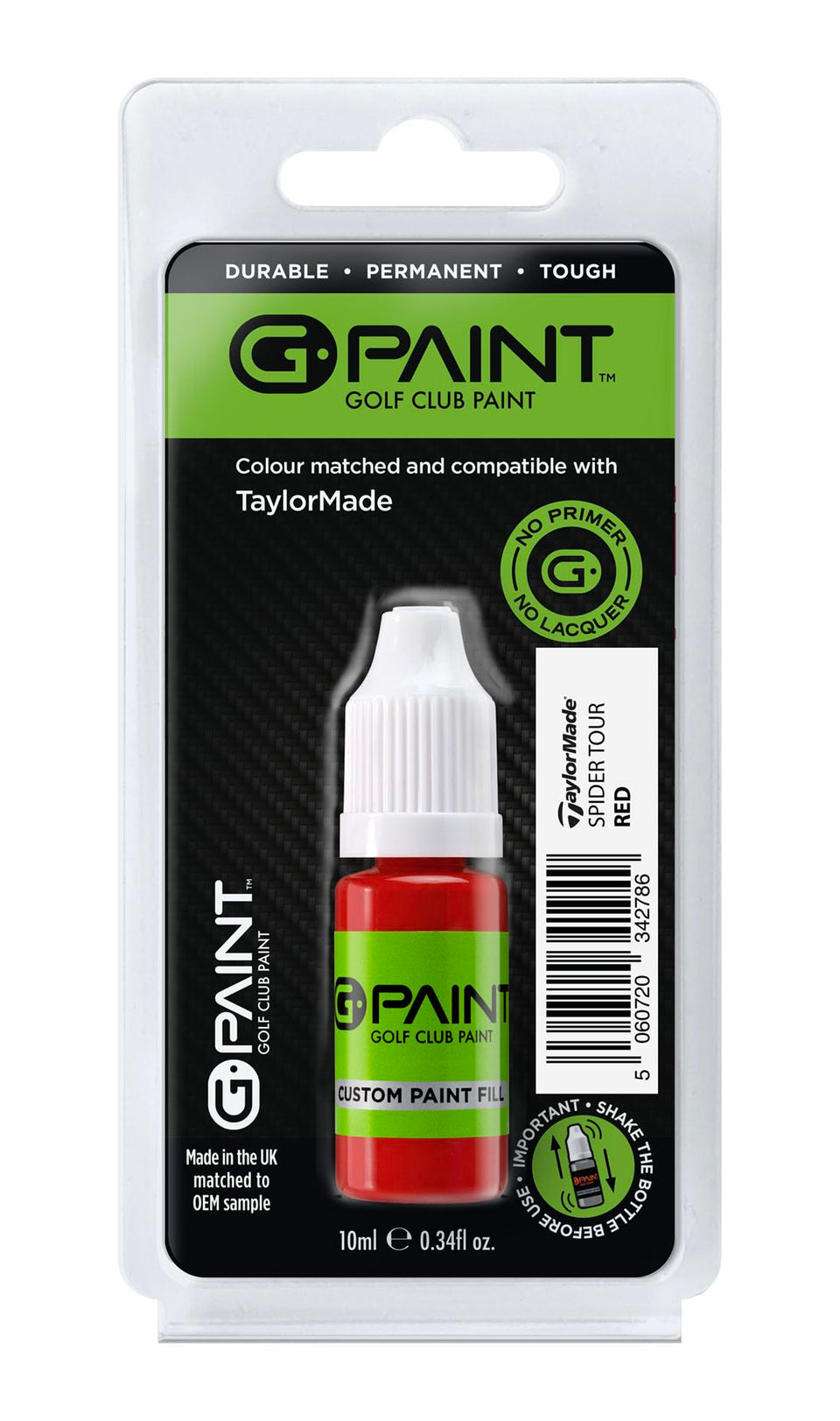 G-Paint TaylorMade Spider Tour Red touch-up 10ml bottle for precise chip repairs