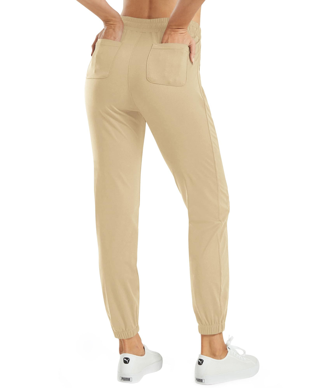 G4Free women's golf pants front pockets for practical on-course storage.