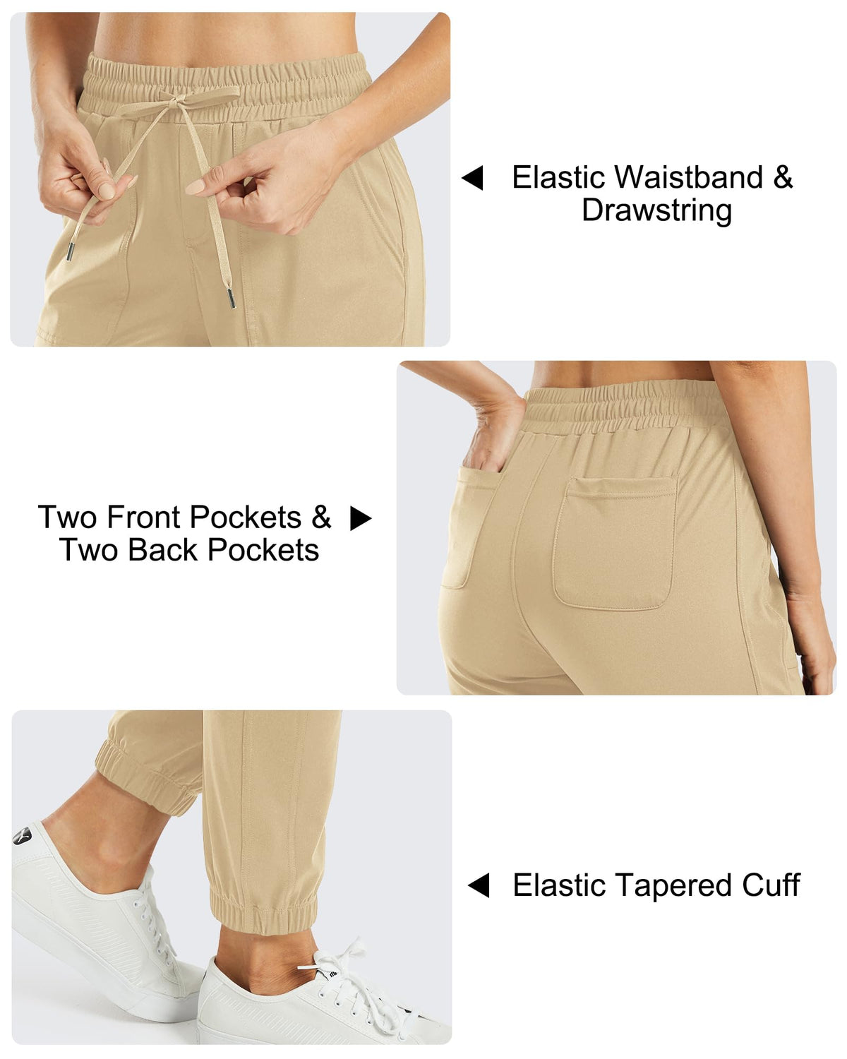 G4Free pants showing elastic waist and drawstring for a secure, adjustable fit