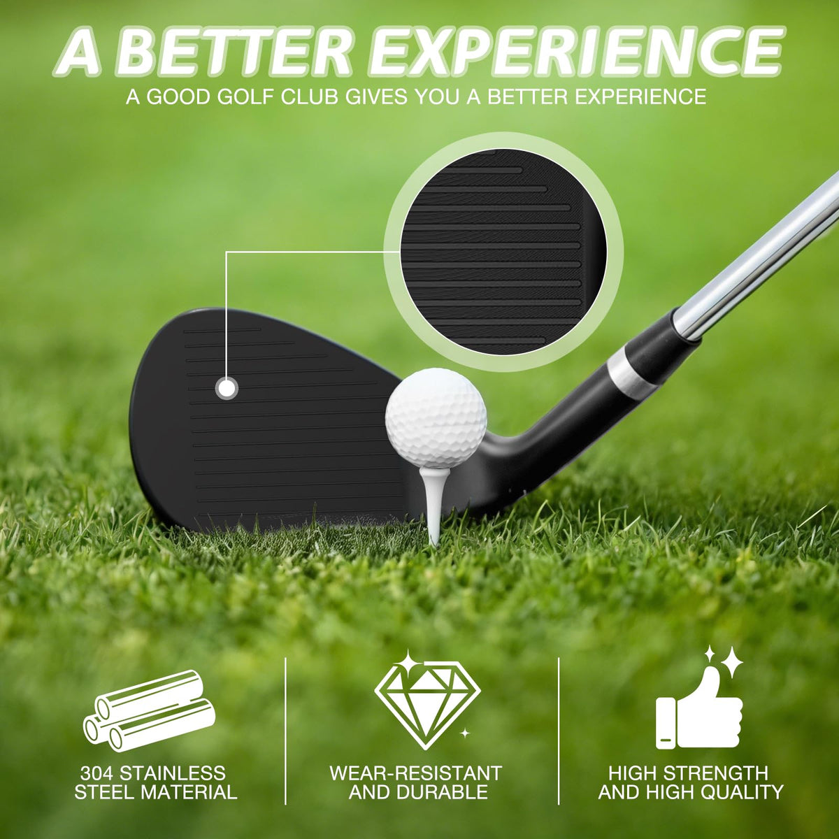 GAHOKONSE wedge showing turf-glide leading edge for smooth turf contact.