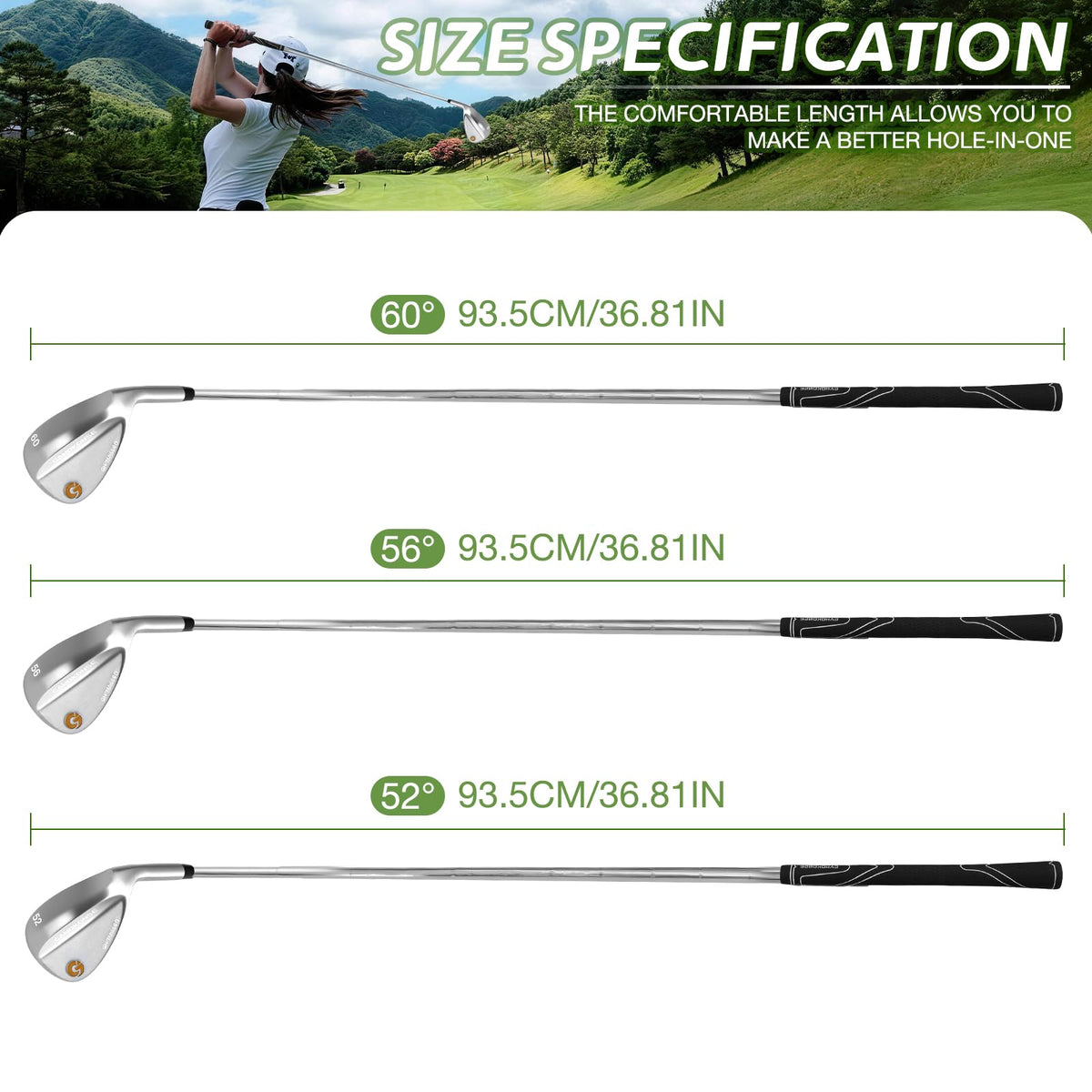 GAHOKONSE turf-friendly sole glides through turf to reduce fat shots