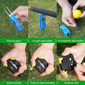 GAIARENA G divot repair tool with ball marker for greenside use