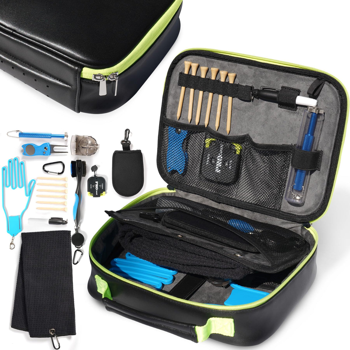GAIARENA G organizer case with golf accessories for easy on-course access