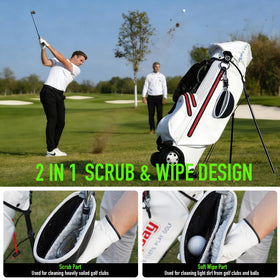 GAIARENA scrub-compartment cleans club grooves safely without scratches