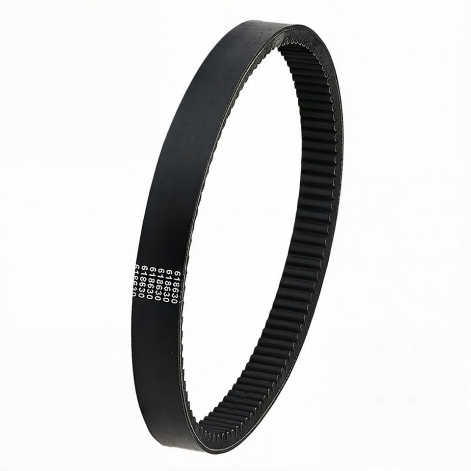 Gairsk 618630 drive belt front view showing durable construction for EZGO carts