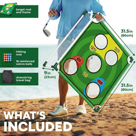 Gameloo Golf Chipping Game carry bag enables portable backyard fun.