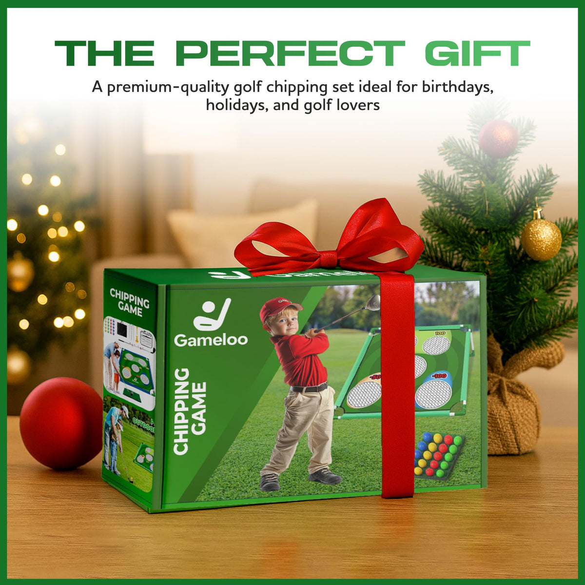 Gameloo Golf Chipping Game gift-ready set for adults.