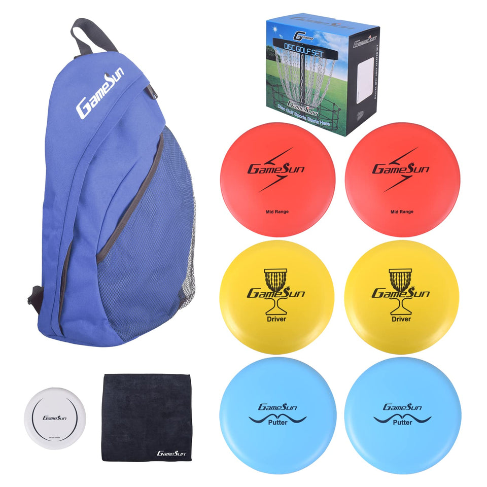 GAMESUN Disc Golf Set backpack bag with water bottle pocket for easy transport