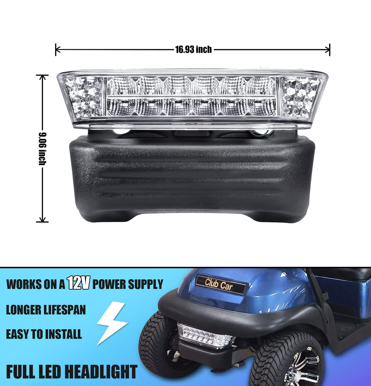 Gaoerfu-CP Precedent LED head light close-up highlights durable housing.