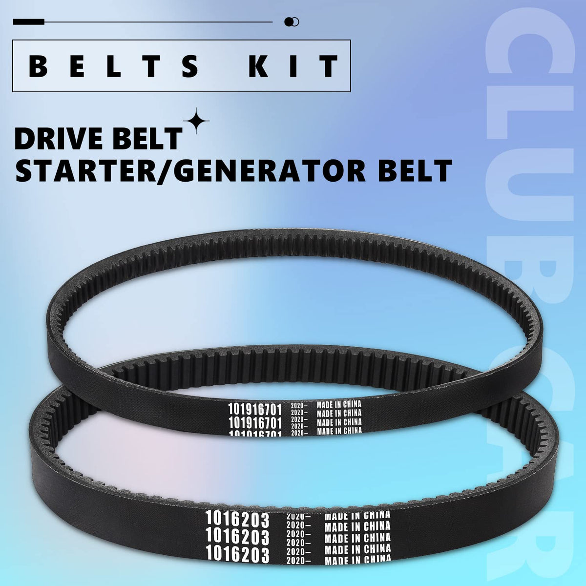 Gaoerfu-CP starter belt dimensions close-up for proper tension.