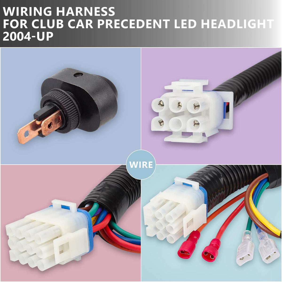 Gaoerfu-CP wiring harness with switch shown for simple headlight control