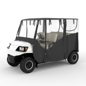 Garvee enclosure with clear windows for Club Car Precedent enhances visibility.