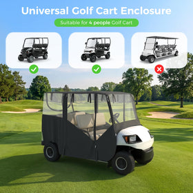 Garvee 4-passenger enclosure on Tempo model provides dry protection.