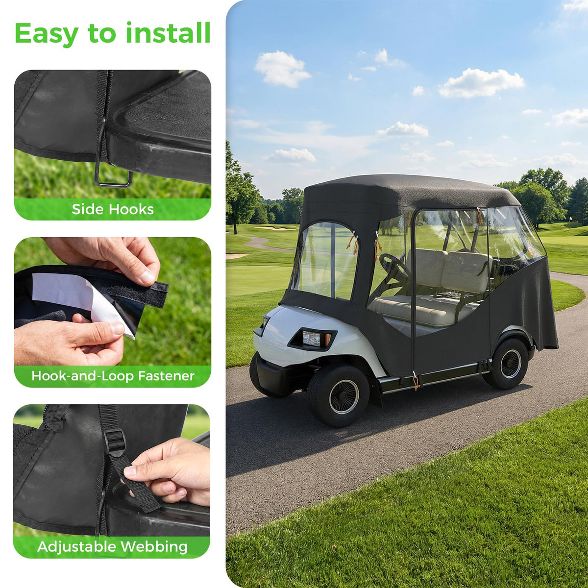 Garvee compact storage keeps your cart tidy when stored.