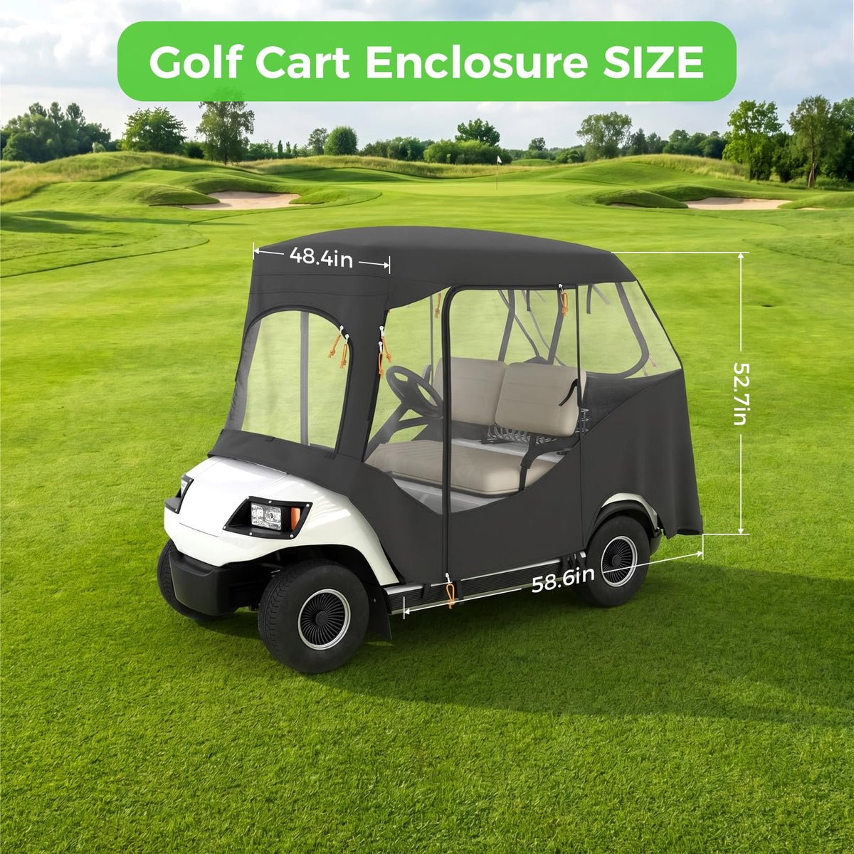 Garvee four-sided clear windows preserve visibility while shielding elements.