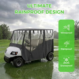 Zipper roll-up door on Garvee enclosure enables easy entry and ventilation.