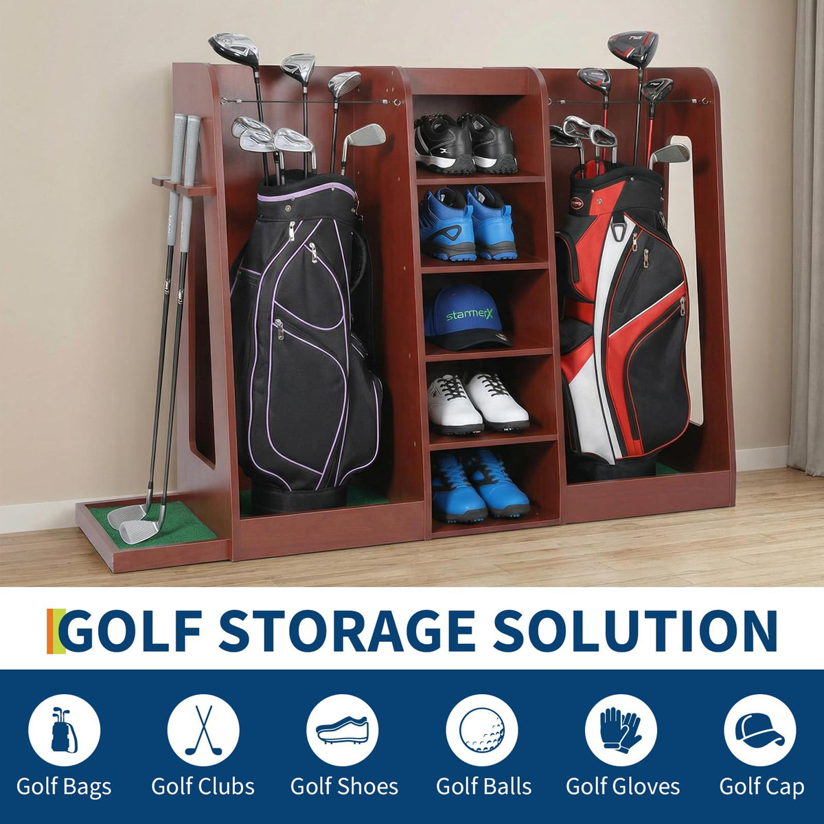 GarveeLife side club holders keep clubs within easy reach.