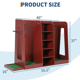 GarveeLife wooden rack with top shelf for accessories storage.