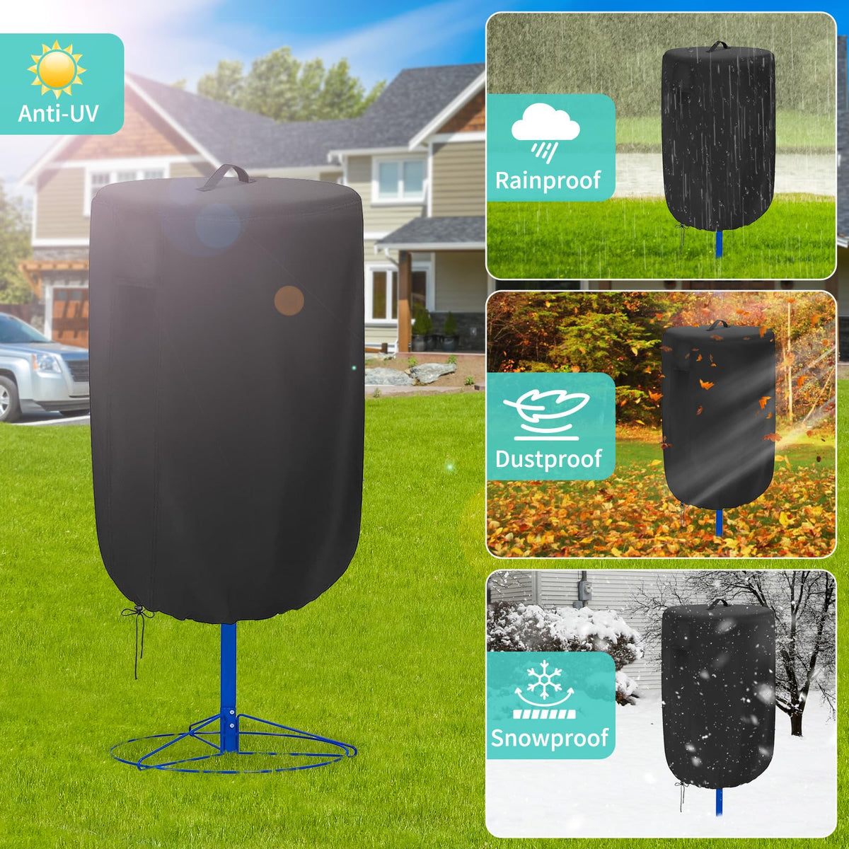 Gasadar anti-dust and windproof design shields the target on windy days.