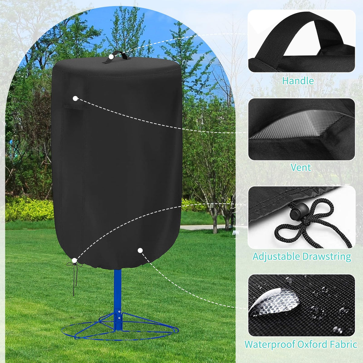 Gasadar waterproof oxford fabric protects the basket from rain and dust.