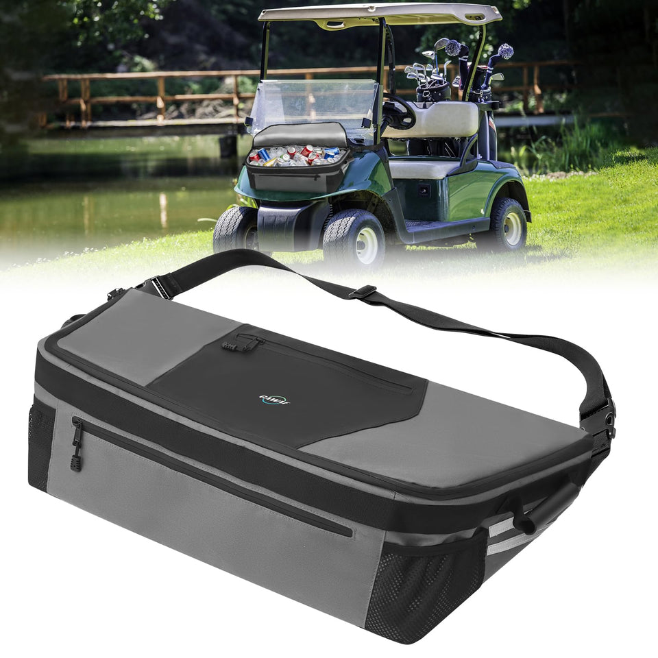 GAWAF Golf Cart Cooler Bag front view showing 32L space for drinks on the course