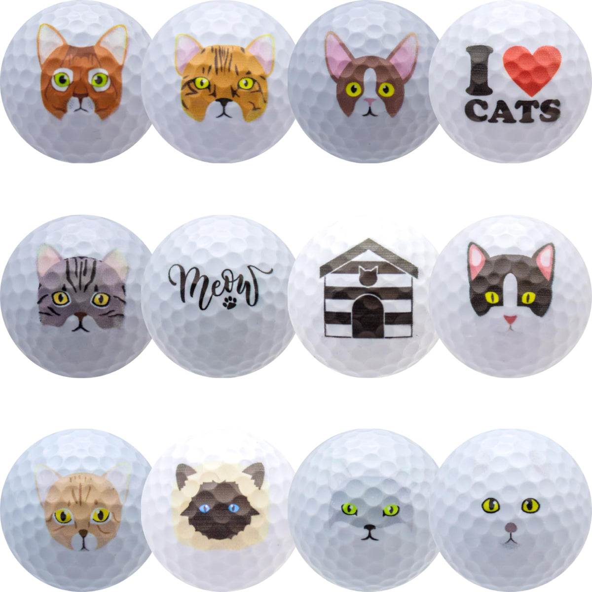 GBM Cat Lover golf ball with playful cat design, great for cat lovers on the course