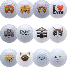 GBM Cat Lover golf ball with playful cat design, great for cat lovers on the course