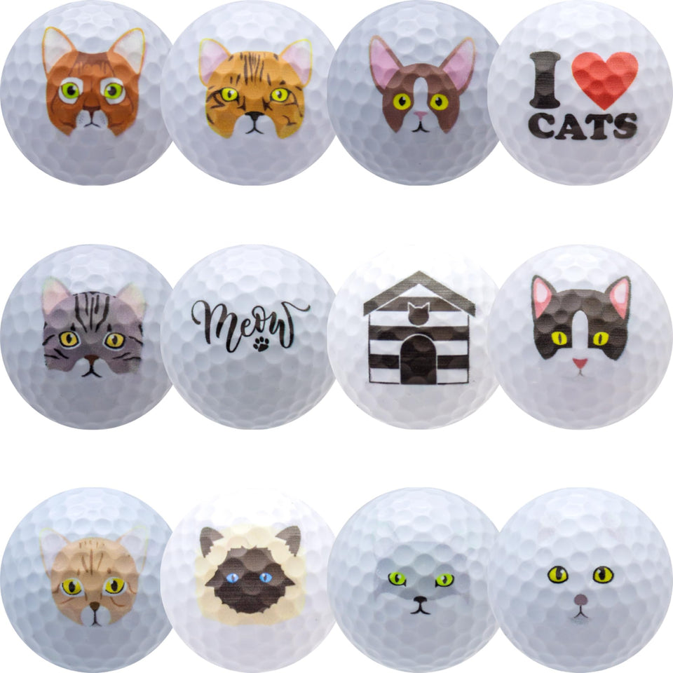 GBM Cat Lover golf ball with playful cat design, great for cat lovers on the course