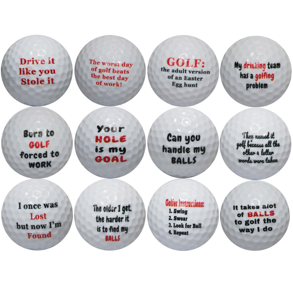 GBM Golf Humor balls featuring I Like Big Putts quote for on-course fun and talking points.