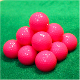 GBM pink golf balls closeup core and 352-dimple design for distance