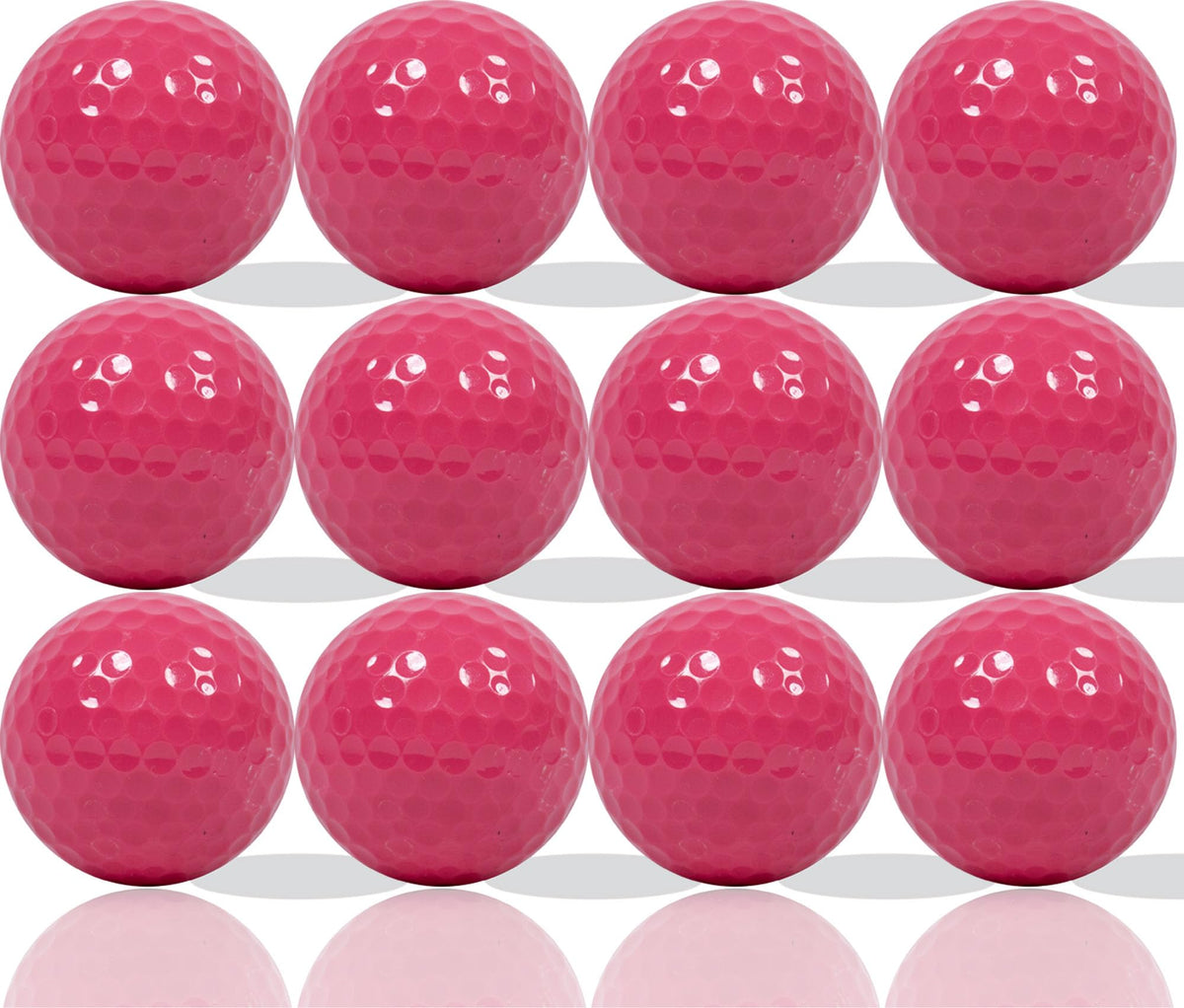 GBM pink golf balls front view showcasing high visibility on the course