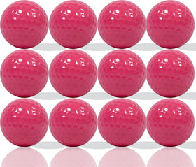 GBM pink golf balls front view showcasing high visibility on the course