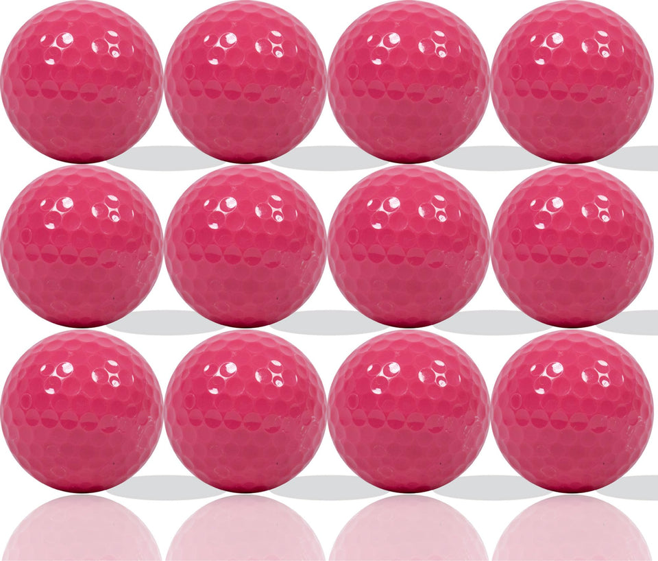 GBM pink golf balls front view showcasing high visibility on the course