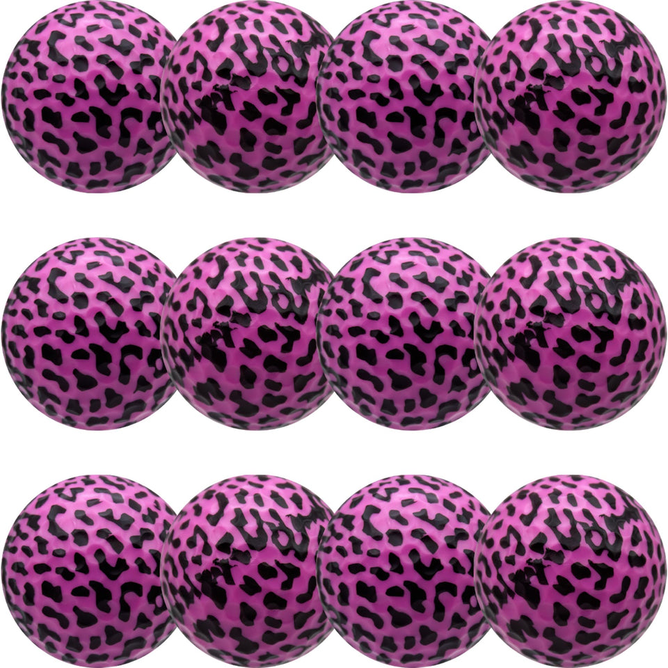 GBM Pink Leopard golf ball front view highlighting bold color for quick identification