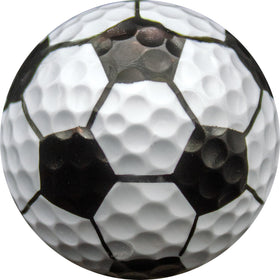 GBM 360-degree soccer golf ball on course adds personality