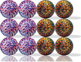 GBM tie-dye golf balls 12-pack on display, ideal for tournament giveaways and gifts.