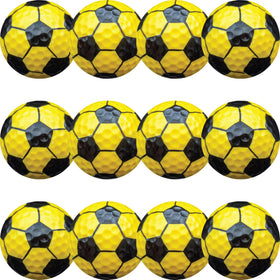 GBM yellow soccer golf ball 1 dozen shown for high visibility during casual play
