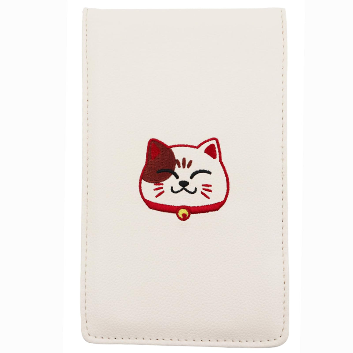 Gbourly scorecard holder embroidery featuring Lucky Cat design