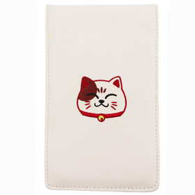 Gbourly scorecard holder embroidery featuring Lucky Cat design